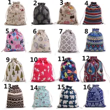 Льняной Хлопковый мешок с принтом сумки 500 шт 9x12 см на шнурке маленькие подарочные пакеты для браслета упаковка ювелирных изделий может на заказ любой дизайн