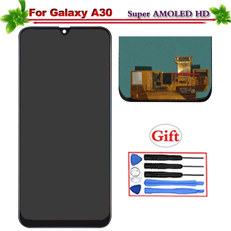 

6.4" for Samsung galaxy A30 A305/DS A305F A305FD A305A LCD Display Touch Screen Digitizer Assembly Replacement Super Amoled
