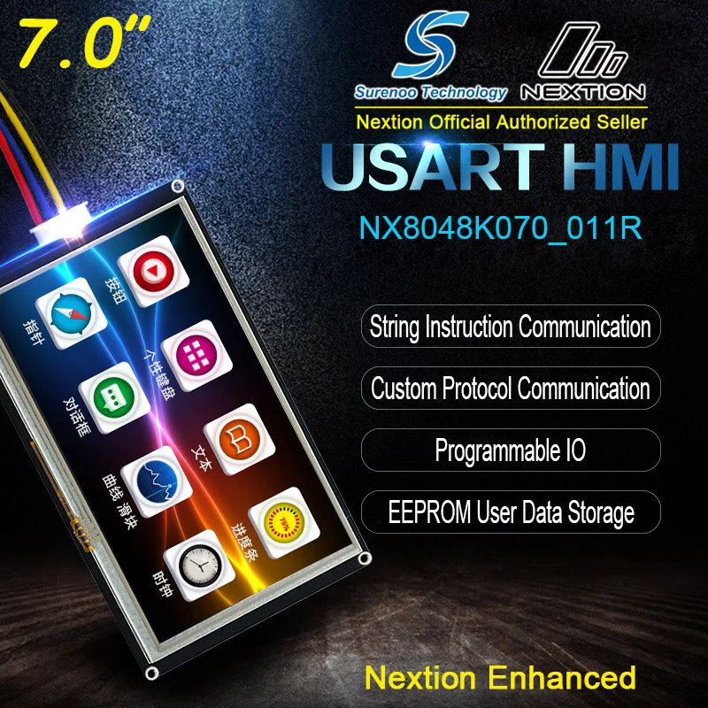 7," NX8048K070 Nextion Enhanced HMI USART UART серийный резистивный сенсорный TFT ЖК-модуль панель дисплея для Arduino Raspberry Pi