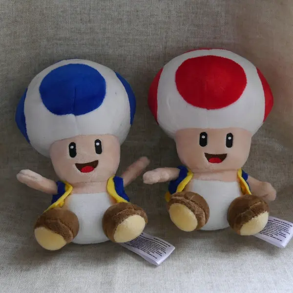 Новая игра плюшевые куклы Супер Марио друзья Bros. Toad синий красный стиль " 15 см мягкая плюшевая кукла игрушка