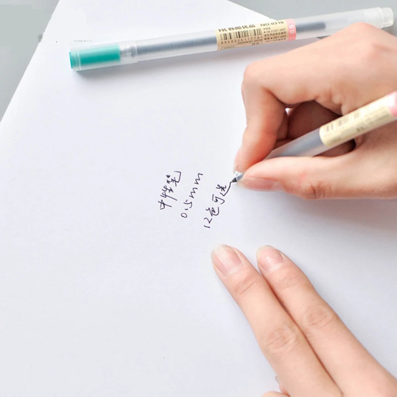 12 قطعة/الوحدة 0.5 مللي متر هلام مجموعة أقلام Colorfule لطيف الحبر صانع القلم المدرسة مكتب امدادات موجي نمط 12 ألوان Papelaria المواد اجتماعيون