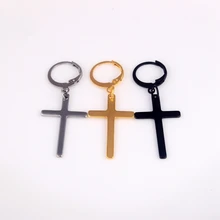 1 Pairs New Arrival Women Men Fashion Jewelry Unisex Ear Piercing Earrings Unique Punk Cross Hoop Earring