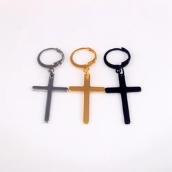 1 Pairs New Arrival Women Men Fashion Jewelry Unisex Ear Piercing Earrings Unique Punk Cross Hoop Earring