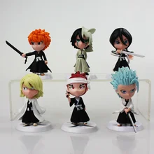 6Pcs/lot 7cm Anime Figure Bleach Ichigo Kurosaki Orihime Inoue PVC Action Figure Model Toys