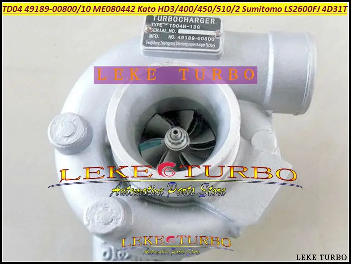 TD04-13G 49189-00800 49189-00810 ME080442 ME080443 Turbo Turbocharger For Kato Excavator HD300 HD400 HD450 HD510 HD512 For Sumitomo LS2600FJ 4D31T (2)