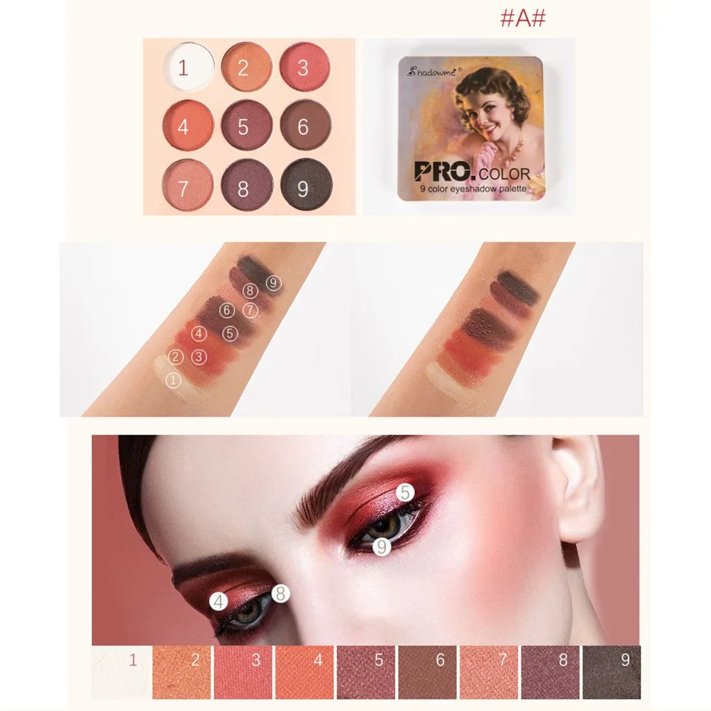 

9 Color Eye Shadow Restore Ancient Ways Makeup Eye Shadow Dish Beauty Makeup matte eyeshadow palette couleur nude matte
