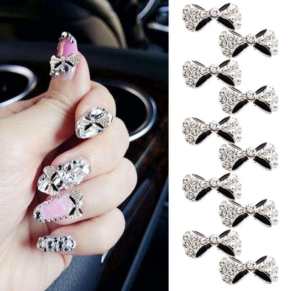 100 шт./пакет 3D бантом ногтей талисманы с цветным бантом для металлическая пило