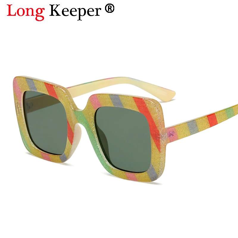 2018 модные квадратные солнцезащитные очки Для женщин Красочные Подряд блеск рамка конфеты Цвета солнцезащитные очки Брендовая