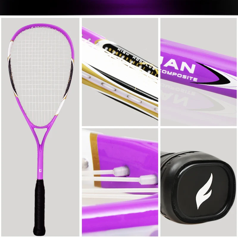 2pc/lot FANGCAN FCSQ-02 Aluminum Carbon Composite Squash Racket 210G for Entry-level with String within 3/4 Cover