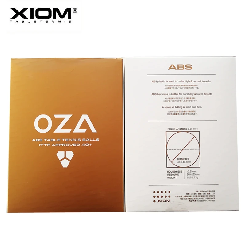 2019 XIOM новейшие 3 звездочные мячи для настольного тенниса OZA (со швом ABS 40 +)