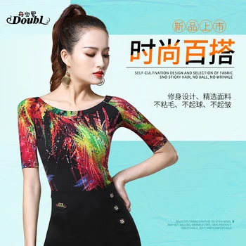 

2019 new Sexy latin top Dance Clothes Women Latin Salsa Rumba Chacha Dance Performance Practice Costume