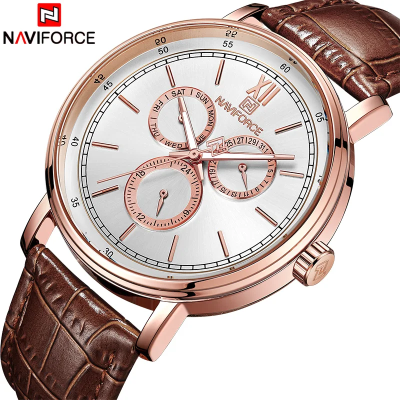 

NAVIFORCE Luxury Brand Men Business Watch Mens Leather Waterproof Quartz Watches Male Sports Date Analog Clock Relogio Masculino