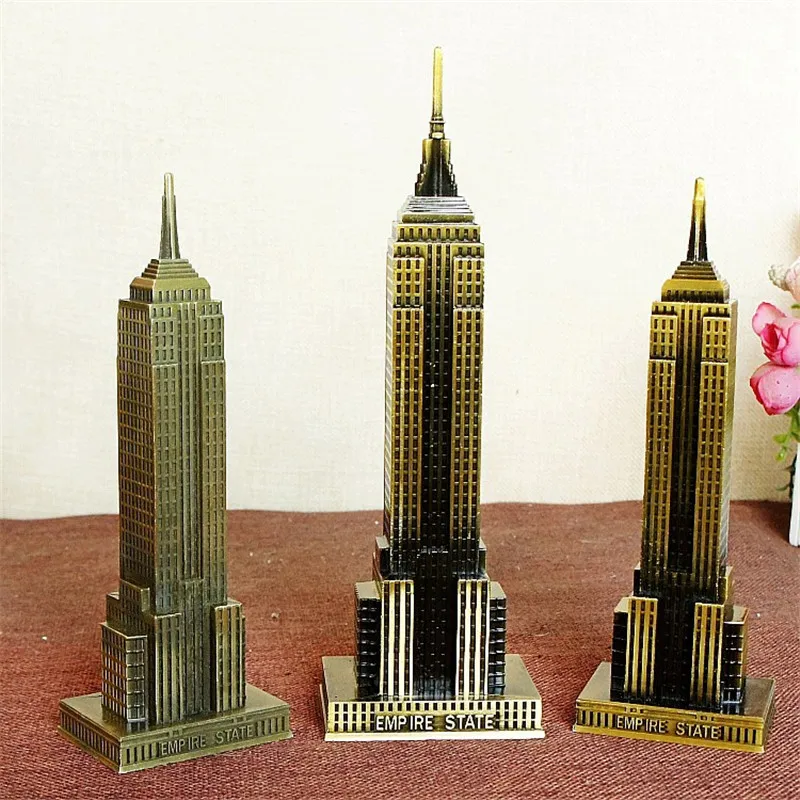 Vintage Famous Metal Empire State Building Bronze Craft Tower Figurines