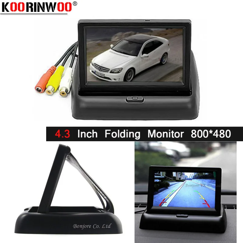 Koorinwoo 4,3 "TFT ЖК-дисплей автомобиля заднего вида монитор 480*800 для DVD/камера заднего вида Авто складной монитор парковочная система