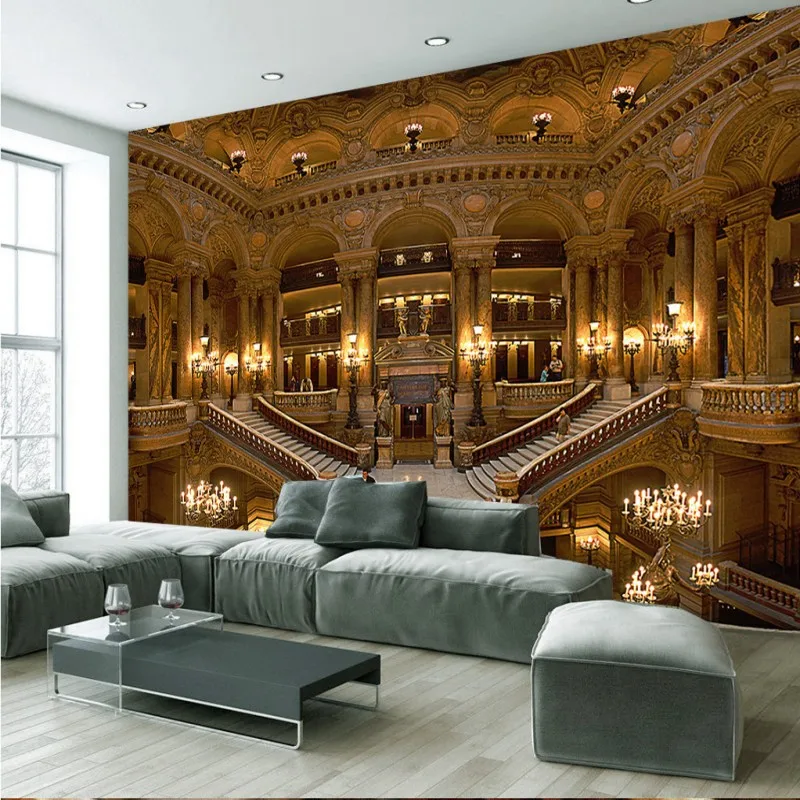 Photo Wallpaper 3d European Palace Mural Painting Paris Opera
