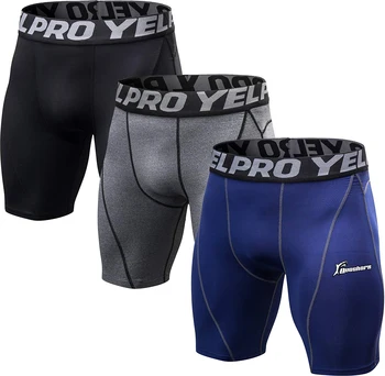 

Queshark Men's Compression Shorts Base Layer Athletic Underwear for Cycling Gym Basketball Workout Performance Running Shorts