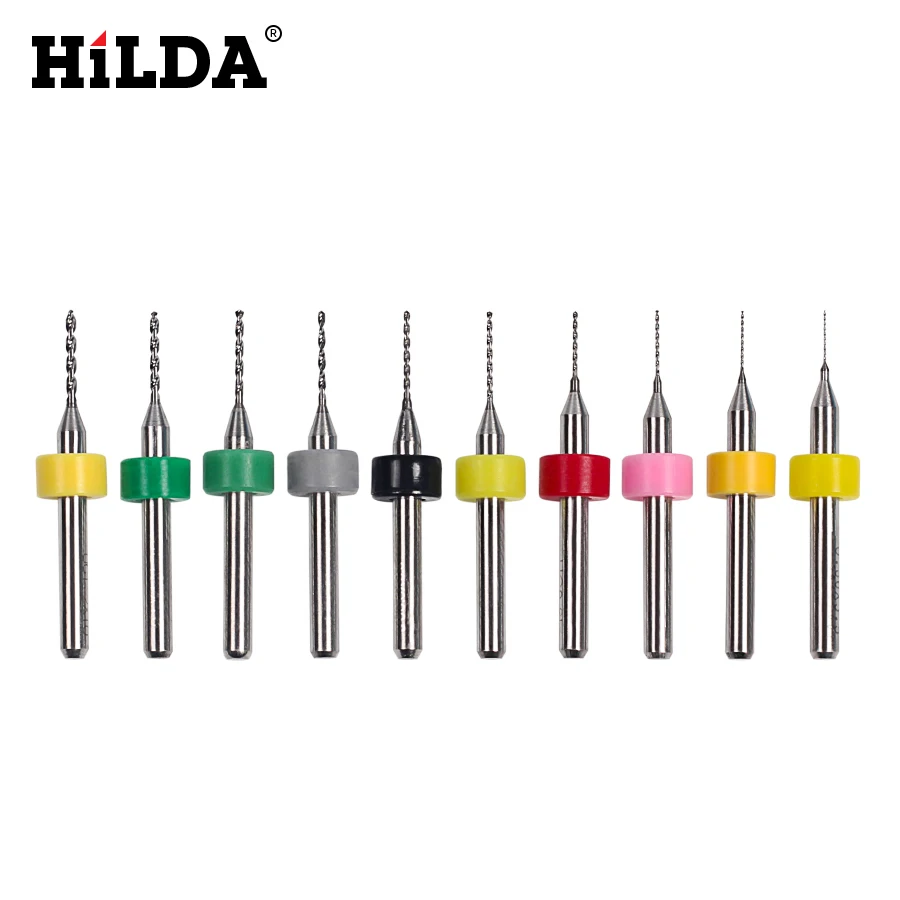 HILDA 10 шт. 0 3 мм до 1 2 PCB мини сверло Карбид вольфрамовой стали для печатной платы ЧПУ