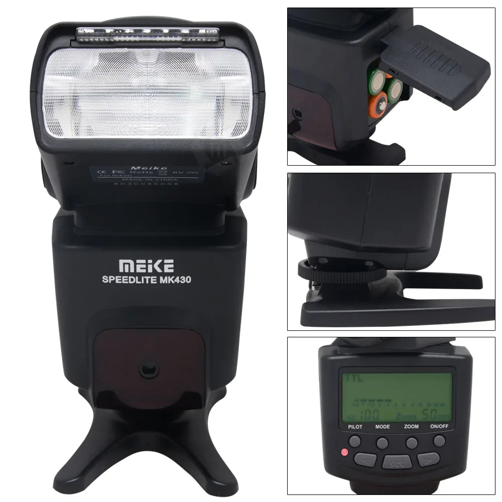 

Meike MK-430C i-TTL S1/S2 LCD Flash Speedlite for Canon 7DII 60D 70D 550D 600D 700D