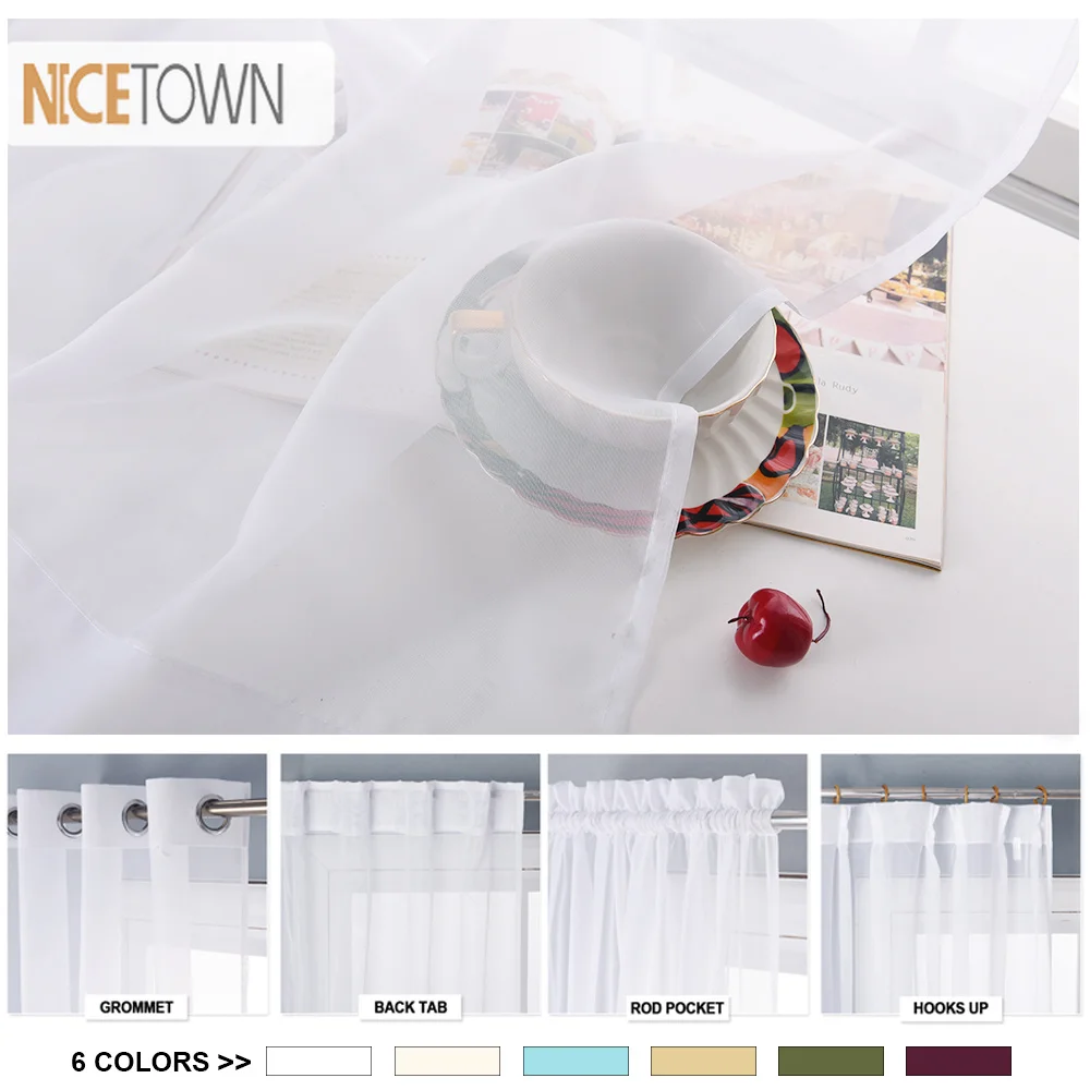 

1 PC Spring European American Style White Window Screening Solid Door Curtains Drape Panel Sheer Tulle Voile For Home Decor