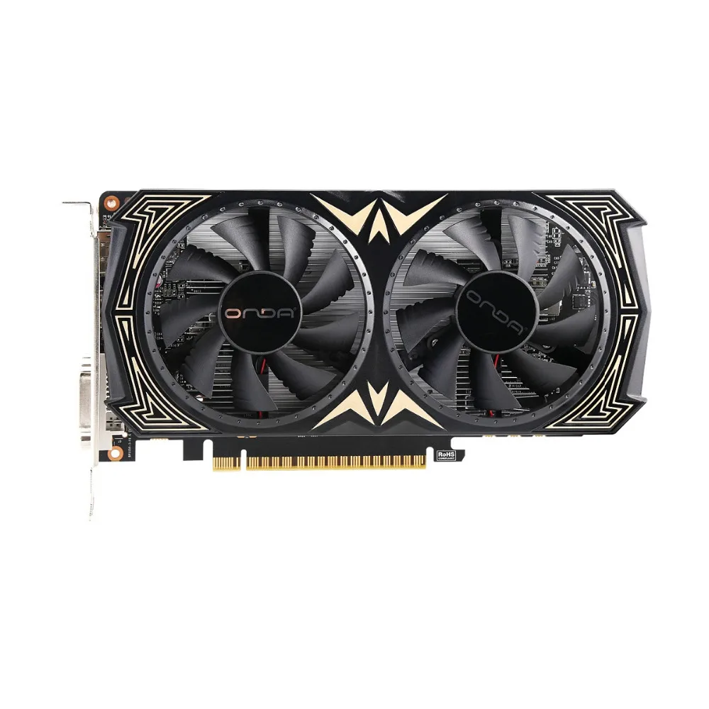 Onda NVIDIA GTX1050 2 ГБ GDDR5 128bit Графика карты с HDMI + DP DVI и два вентилятора охлаждения видео
