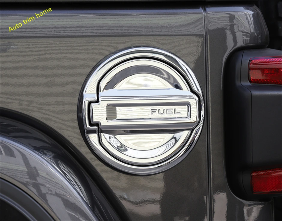 

Lapetus Chrome Oil / Gas / Tank Cap Decoration Cover Trim 2 Pcs Fit For Jeep Wrangler JL 2018 2019 Exterior Kit