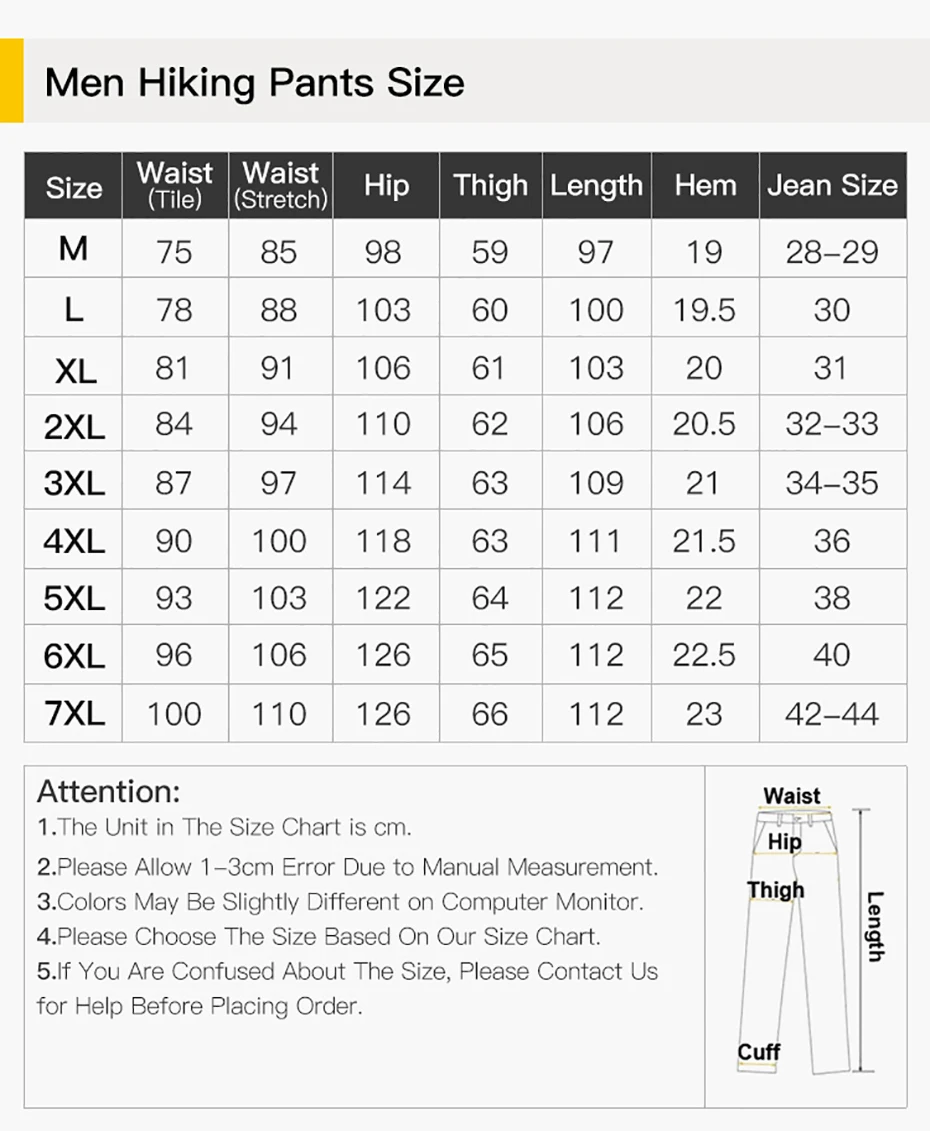 Unit Clothing Size Chart