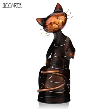 

Tooarts Iron Sculpture Cat Shaped Wine Holder Wine shelf Metal Sculpture Practical sculpture Home Interior decoration Crafts