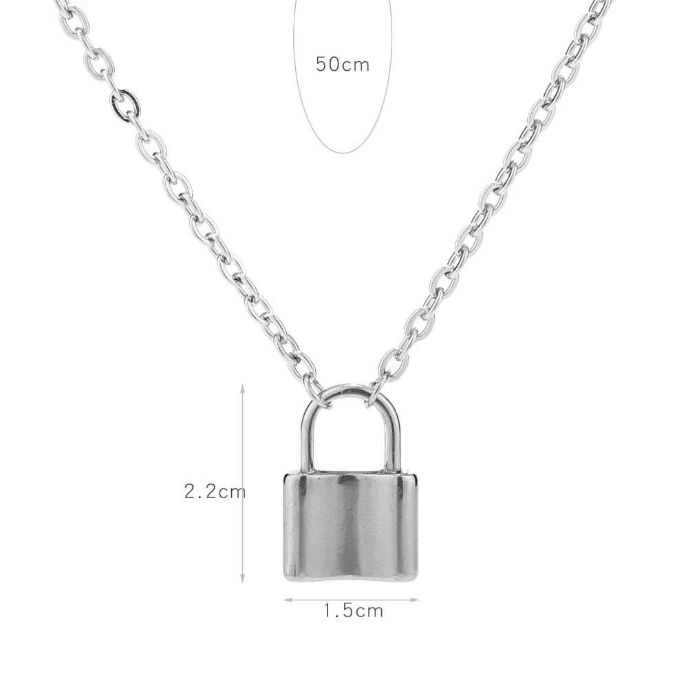5 шт. ожерелье из нержавеющей стали с серебряным замком, подвеска с функциональным замком, Очаровательное ожерелье для мужчин и женщин