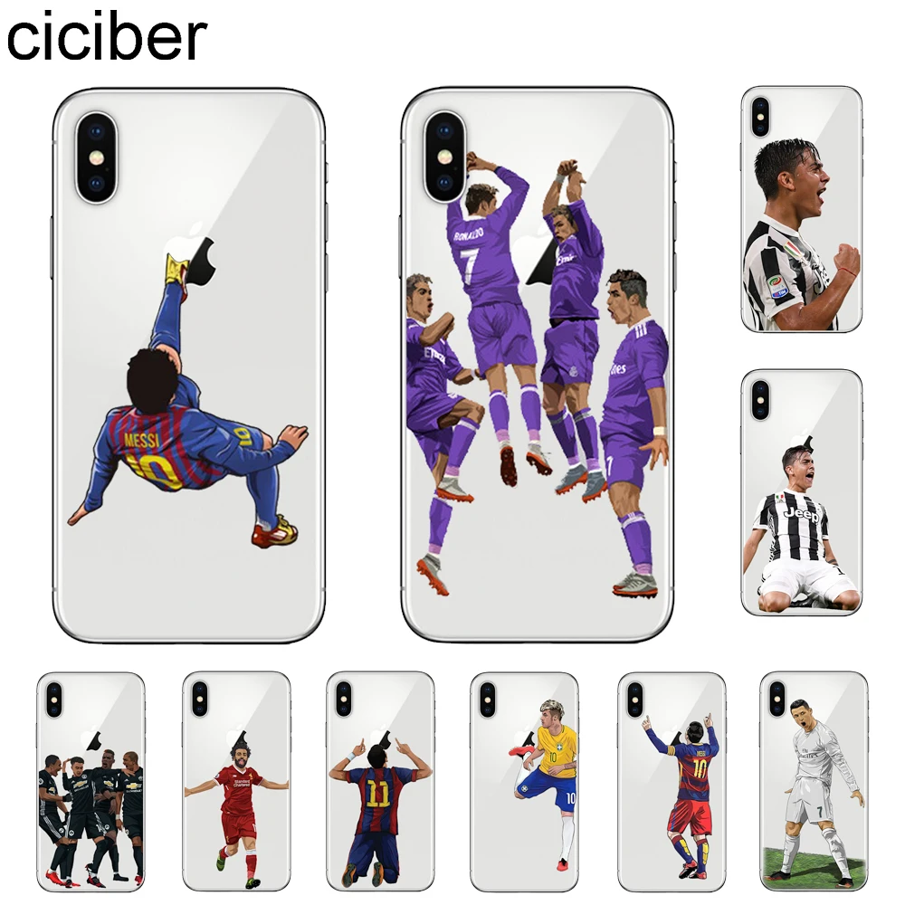 

ciciber ports Football Messi Cristiano Ronaldo Cover For Apple iPhone X XR XS MAX 8 7 6 6S Plus 5S SE Phone Cases Shell Soft TPU
