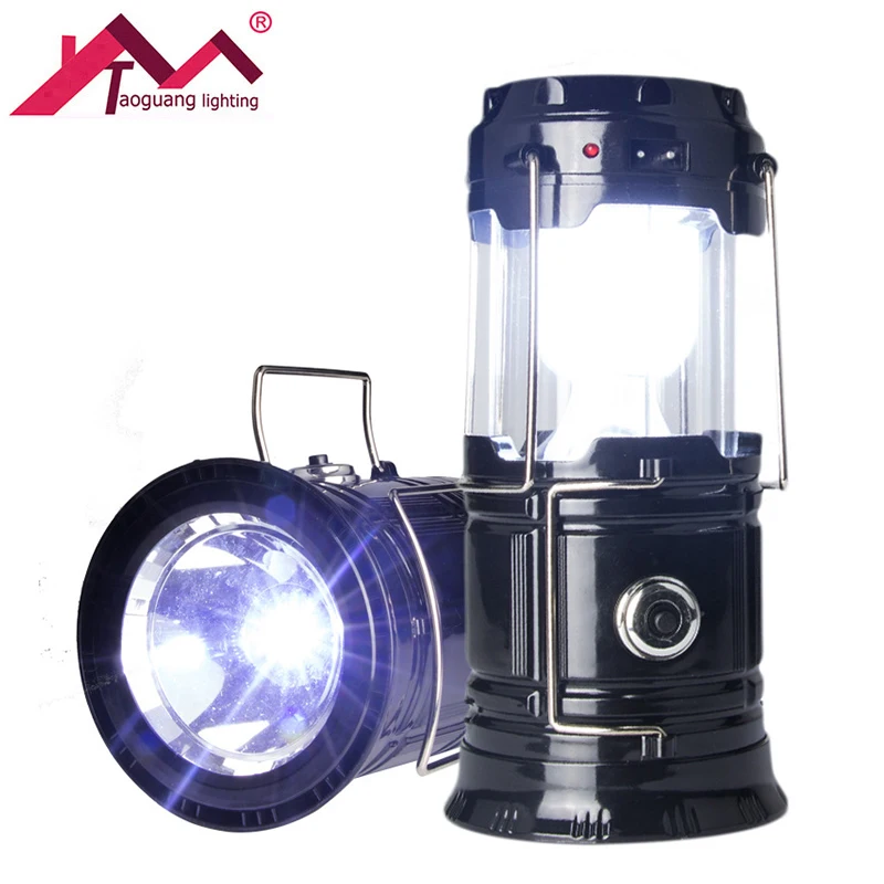 

Portable LED Solar Flashlights Powered Collapsible USB Rechargeable Flashlight Torch light for Outdoor Lantern Camping Bulb Lamp