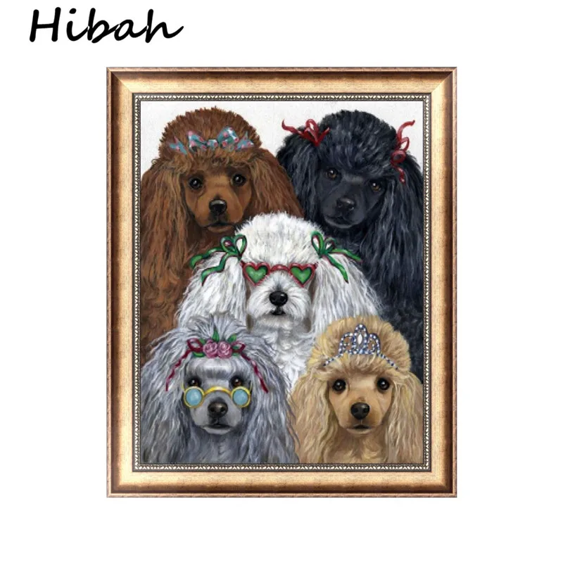 

5D full embroidered diamond embroidery dog series Diy diamond cross - embroidered round diamond Mosaic home decoration painting.