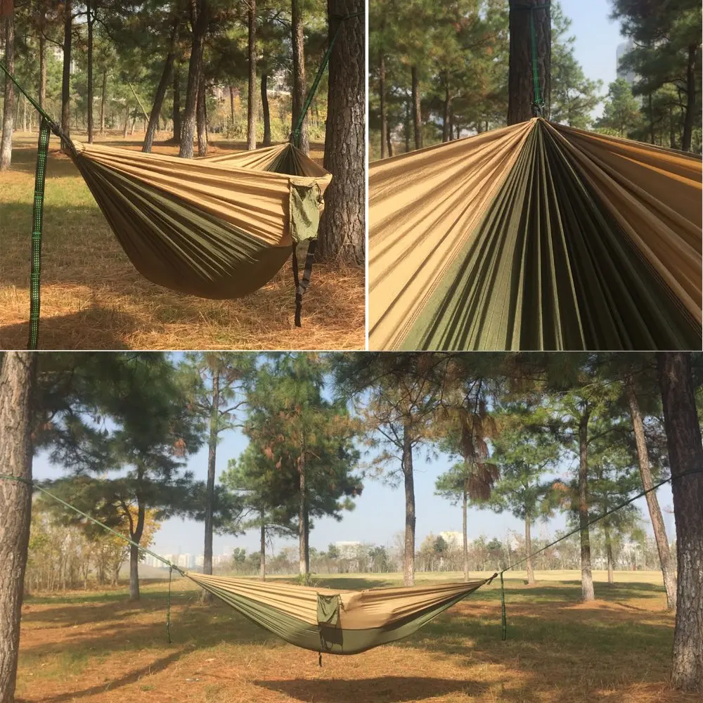 Parachute Nylon Camping Hammock Outdoor Camping Hammocks Double Person Portable Swing Hammock