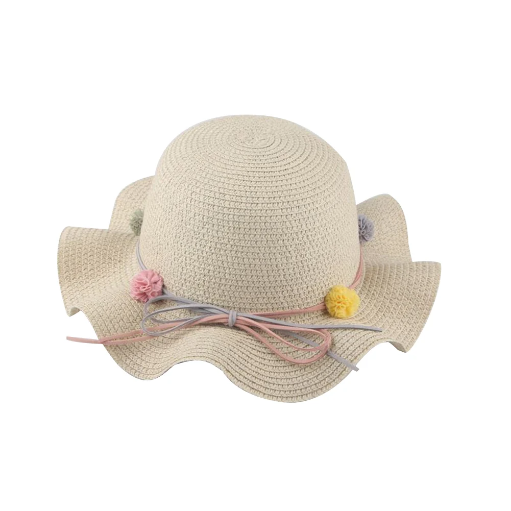 Новая модная Милая детская соломенная шляпа с защитой от ультрафиолетового излучения для маленьких девочек, детская летняя пляжная шляпа с козырьком