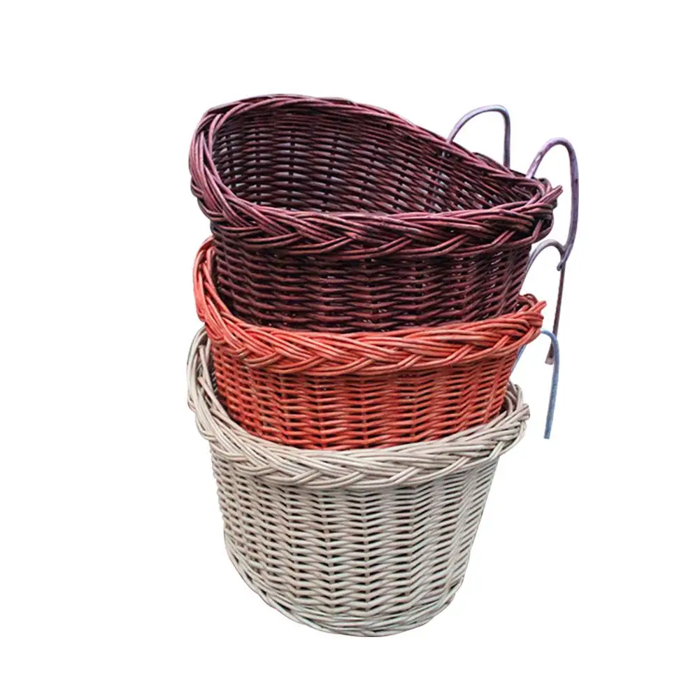 Top Classic Rustic Basket Willow Straps Bike Wicker Basket Large Space Cycling Bicycle Natural Strong Wicker Manual Basket 2 Top Classic Rustic Basket Willow Straps Bike Wicker Basket Large Space Cycling Bicycle Natural Strong Wicker Manual Basket 2