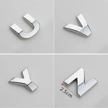 

1pcs Car Stickers 2.5*2.5 silver black Car styling metal sticker Digital Figure Number Chrome DIY originality 3D metal Letters