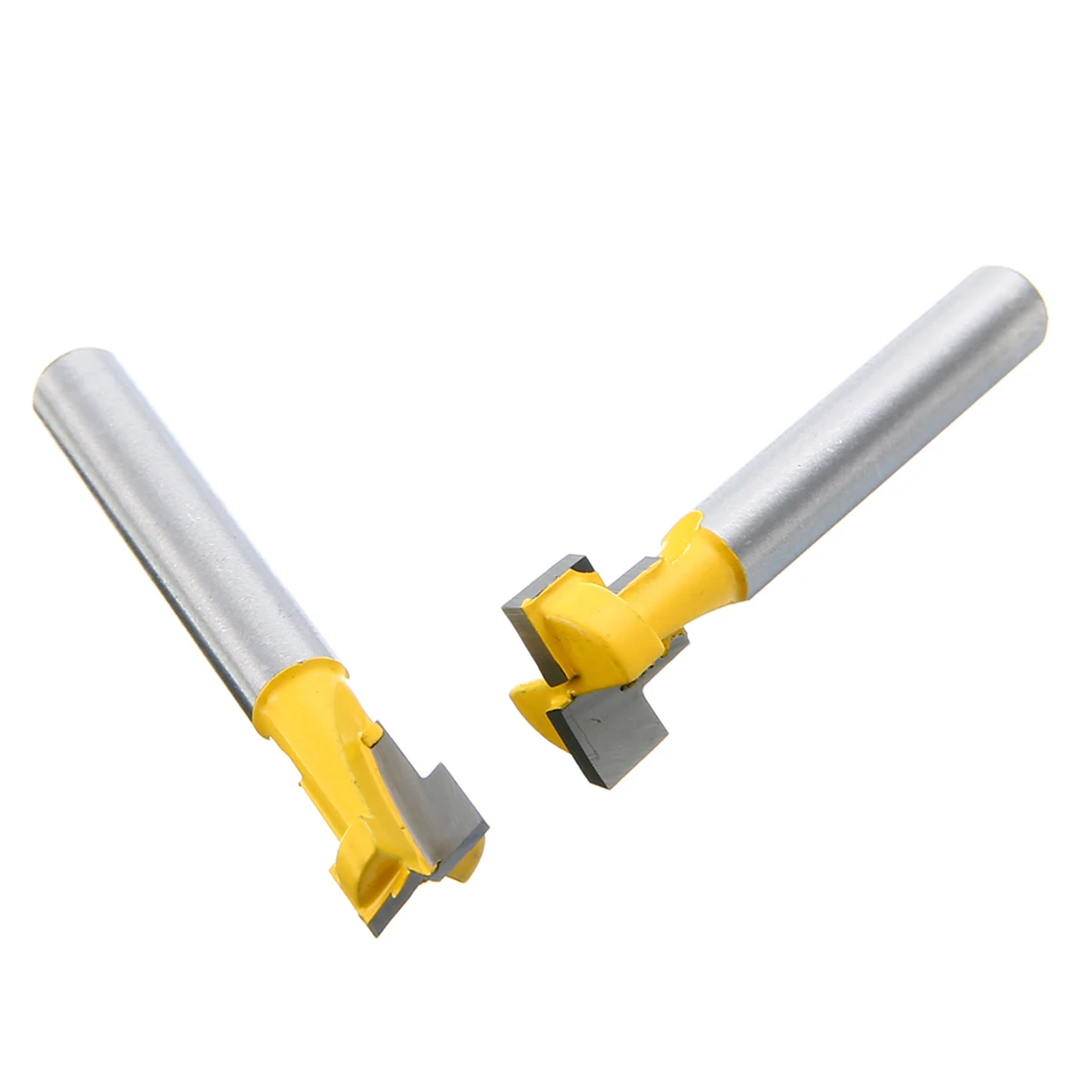 2pcs 1/4'' Shank T-Slot Handle Router Bits 3/8'' & 1/2'' Head Length Woodworking Milling Cutter
