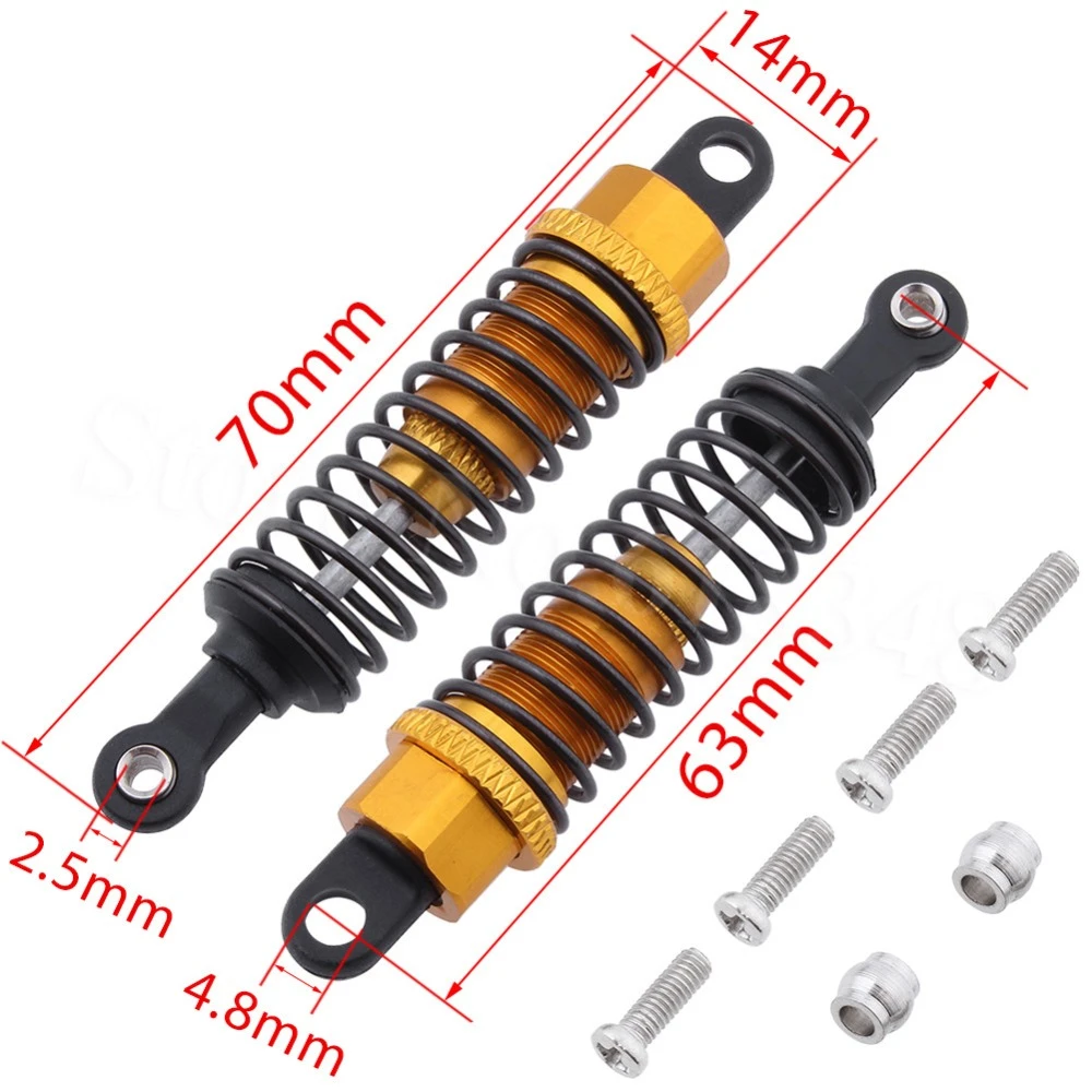 SILVER 2P Shock Absorber 70mm For Himoto 1/18 E18XBL Elcetric Spino Buggy M602