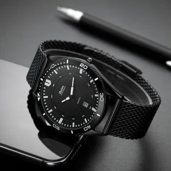 

Oulm Business Watch New Simple Design Auto Date Male Quartz Clock Fashion Casual Men's Stainless Steel Watches relogio masculino