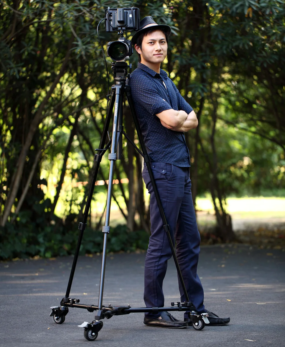 FEDEX EMS Free Shipping YUNTENG 901 Professional Folding Aluminum Alloy Large Size Tripod Dolly Base Stand Tripod Grand Base