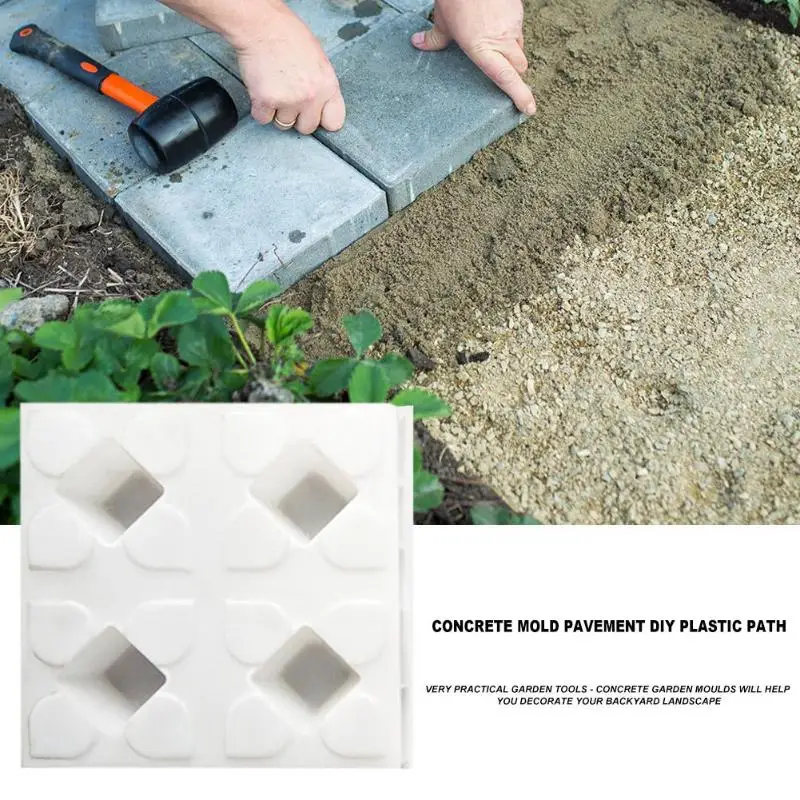 Four-hole Lawn Brick Concrete Pavement Mold DIY Garden Path Lawn Maker Paving Cement Brick Mould