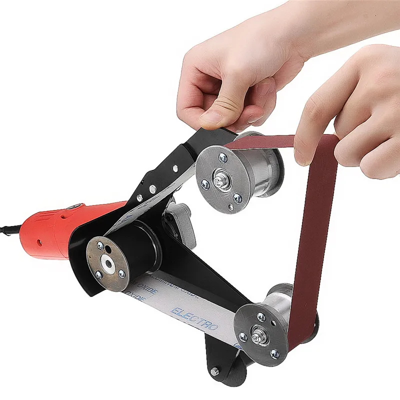 

Grinder Pipe and Tube Belt Sander Attachment Stainless Steel Metal Wood Sanding Belt Adapter for 100 Angle Grinder Durable