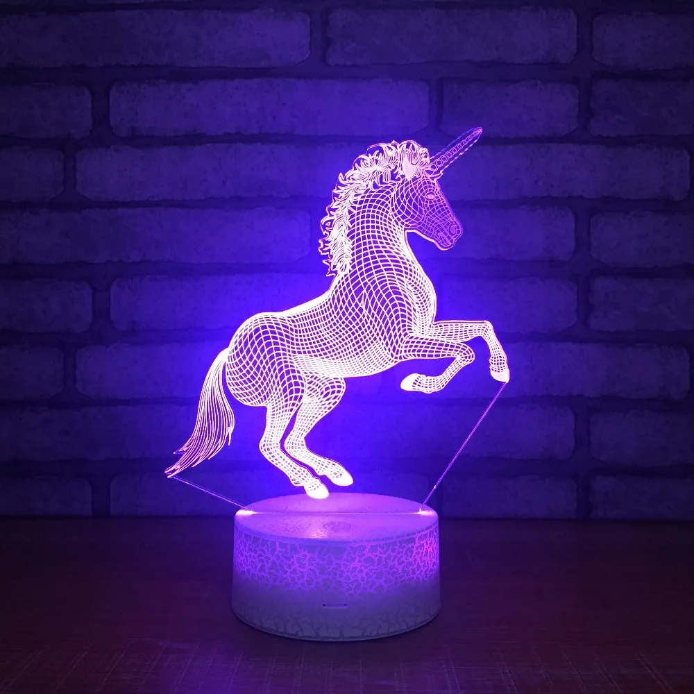 7 Color Change Cute Unicornio Led 3D Night Lights Unicorn Party Touch Usb Table Lamp Novelty AnimalLuminaria Baby Kids Toys Gift