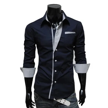 

Geek New Men Shirt Stripes Long Sleeve Slim