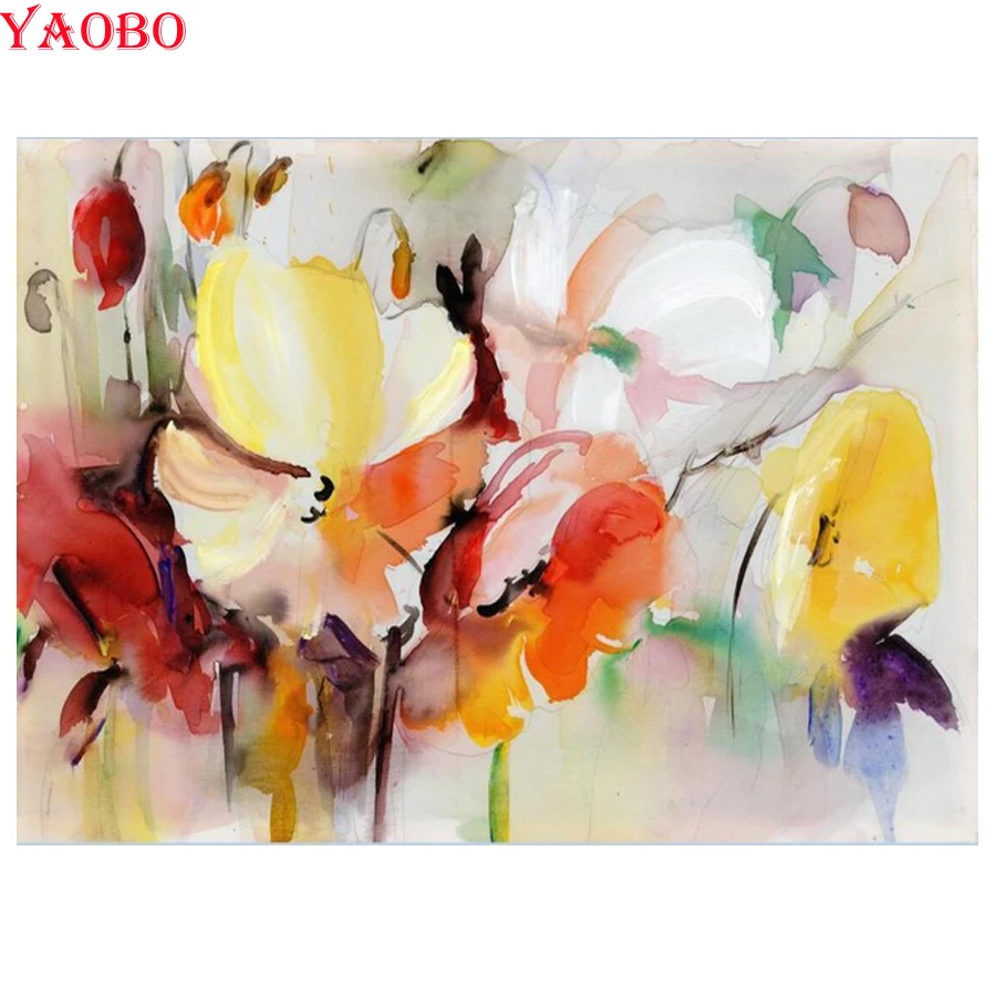 

5D DIY Diamond Painting Watercolor flower Diamond Embroidery Full Square Round Mosaic kit Cross Stitch Rhinestone Painting