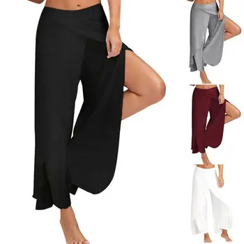 

2018 Fashion Women Ladies Casual Slim High Waist Flare Wide Leg Palazzo Trousers Ankle-length Pants