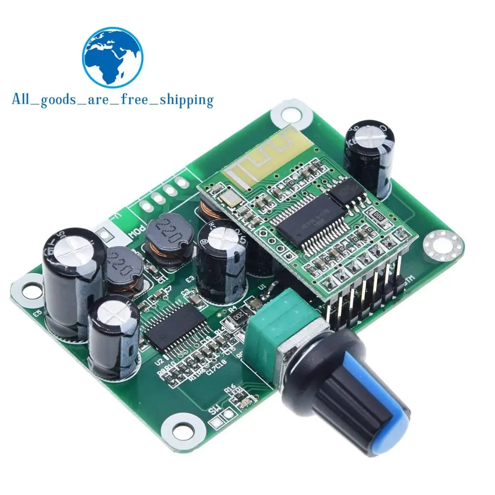 Цифровой стерео аудио усилитель мощности TZT TPA3110 Bluetooth 4 2 30 Вт + плата модуля 12 24 В