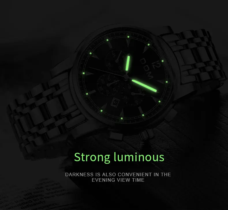 DOM мужские часы люксовый бренд хронограф мужские спортивные часы водонепроницаемые кожаные кварцевые мужские часы Montre Homme M-75L-2MPE