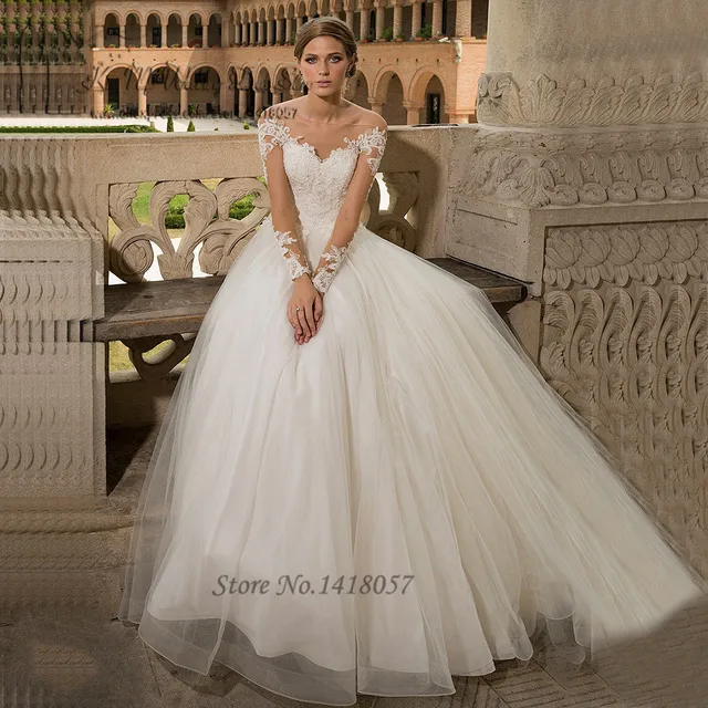 Off Shoulder Lace Wedding Dress
