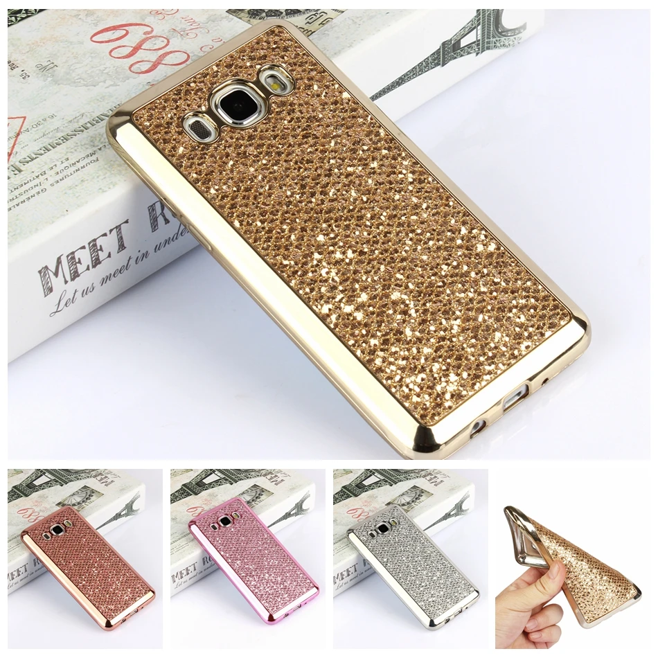 Glitter diamond Silicon Case For Samsung Galaxy S8 Plus S6 S7 Edge A3 A5 2017 A7 J3 J5 2016 J7 Grand Prime Soft TPU Plating Case cases-for-s8+