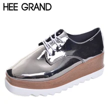 HEE GRAND 2017 Creepers Plate-Forme Casual Chaussures Femme Dentelle-Up Oxford Printemps Appartements De Mode Solide Femmes Chaussures XWD4890